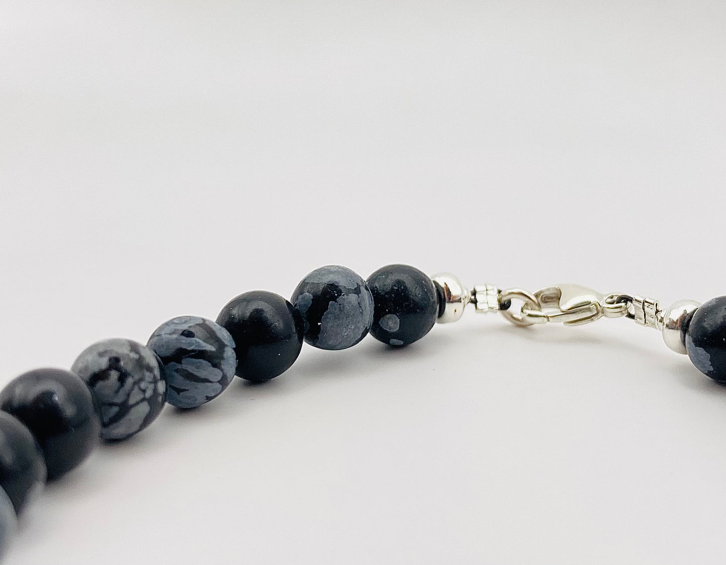 Bracelet Obsidienne flocon de neige