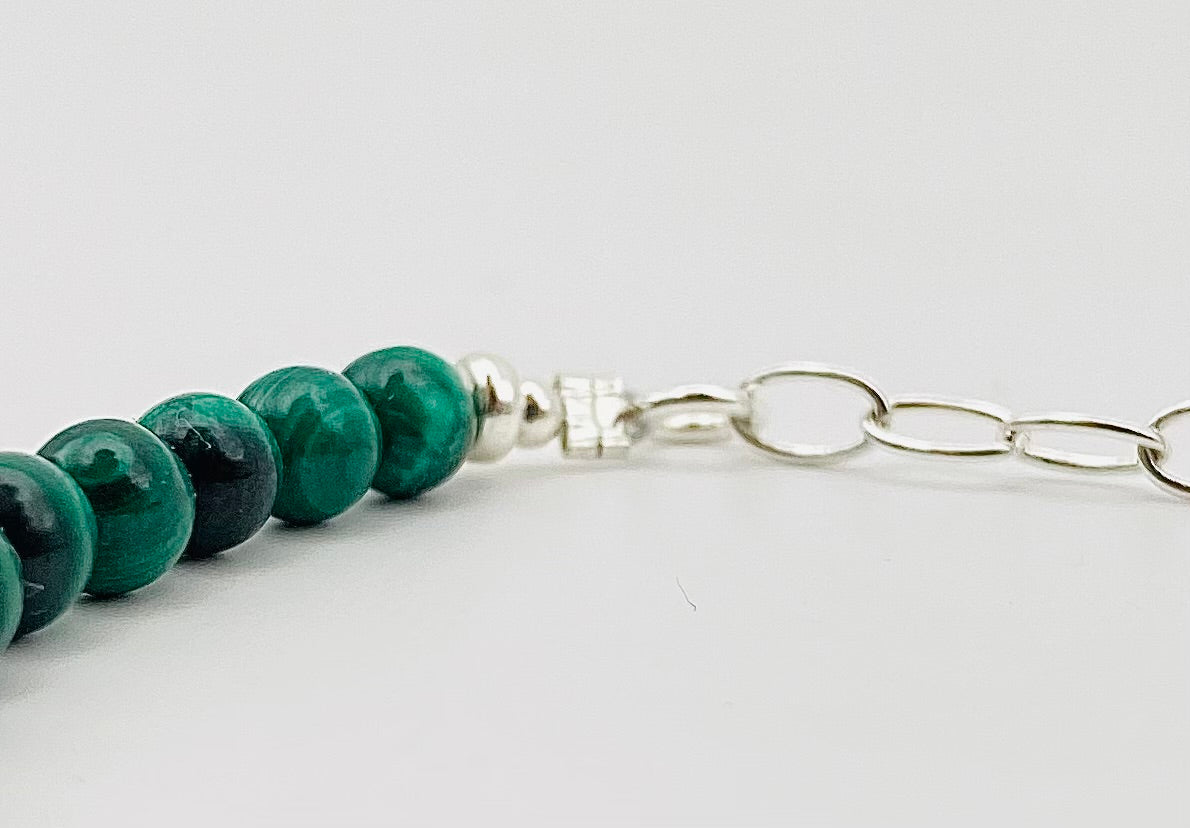 Bracelet Malachite + chainette