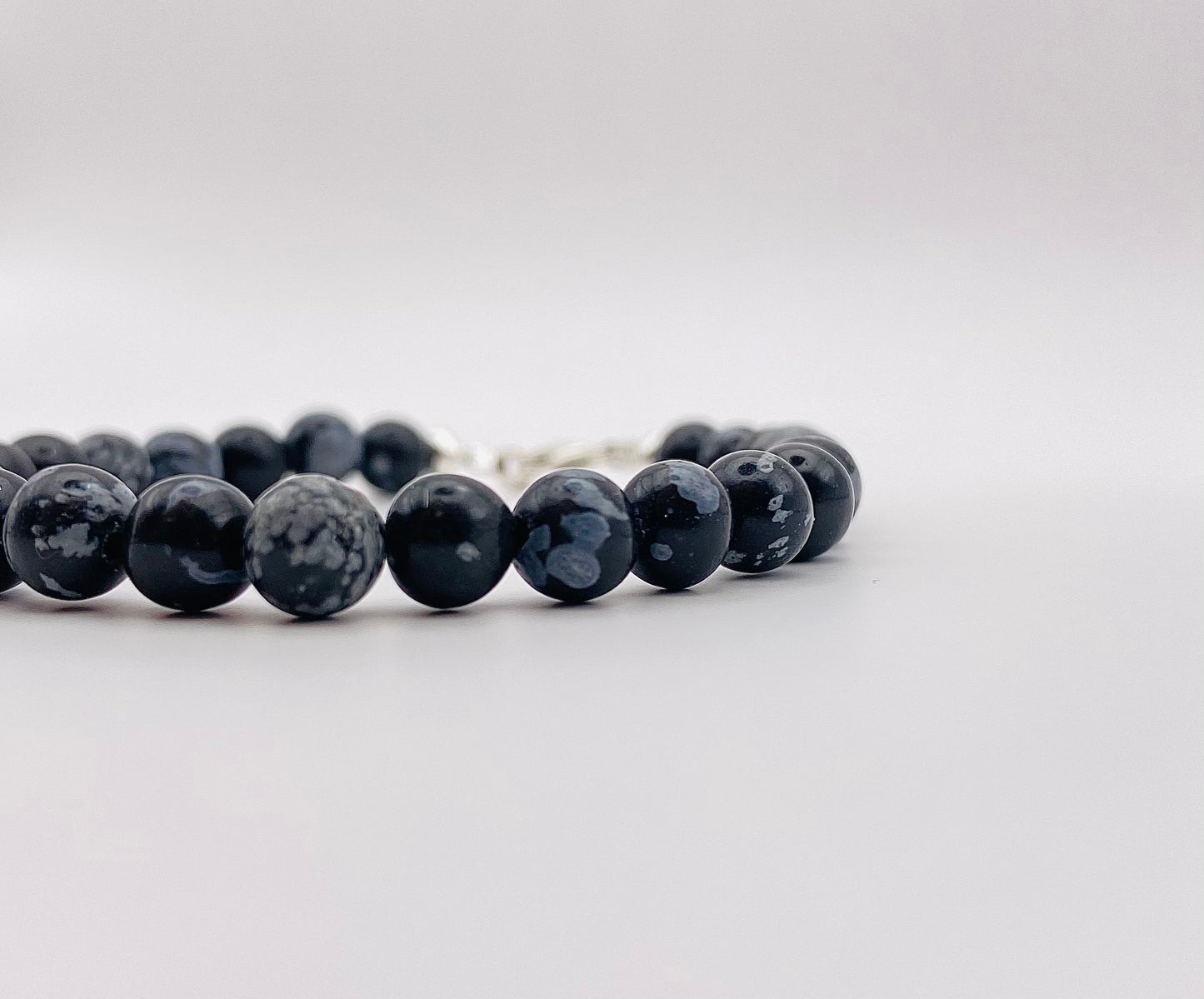 Bracelet Obsidienne flocon de neige